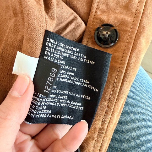 Michael Kors Genuine Suede Cognac Trench Coat - Picture 10 of 10